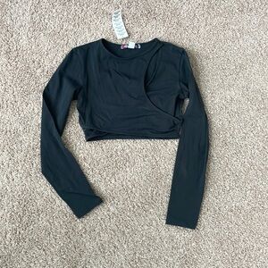 Urban Outfitters Black Cutout Long Sleeve Top